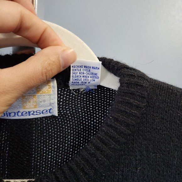 Vintage Winterset Pearl Button Knit Pullover Sweater Women's Plus Size 22W Black - Picture 5 of 7